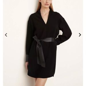 Vince faux leather detail dress